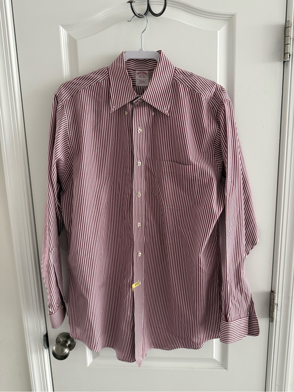 Brookes Brothers Men's Striped Button-Down Shirt - Red/White